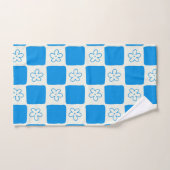 Preppy Blue Flower geruit patroon Bad Handdoek (Handdoek)