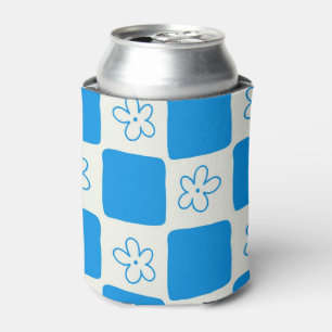 Preppy Blue Flower geruit patroon Blikjeskoeler