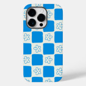 Preppy Blue Flower geruit patroon Case-Mate iPhone Case (Achterkant)