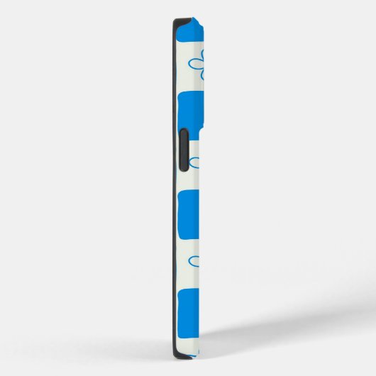 Preppy Blue Flower geruit patroon Case-Mate iPhone Case (Achterkant / Rechts)