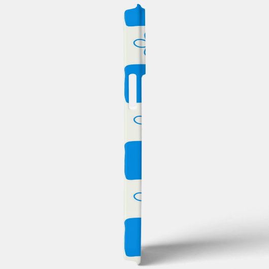 Preppy Blue Flower geruit patroon Case-Mate iPhone Case (Achterkant / Rechts)