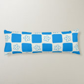 Preppy Blue Flower geruit patroon Lichaamskussen (Achterkant)