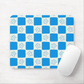 Preppy Blue Flower geruit patroon Muismat (Met muis)