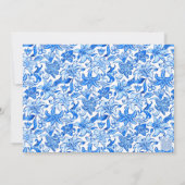 Preppy Blue Flowers Palm Beach Golf Cart Bedankkaart (Achterkant)