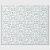Preppy Blue Gekke Goose Boy Verjaardagsfeestje Cadeaupapier (Vlak)