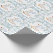 Preppy Blue Gekke Goose Boy Verjaardagsfeestje Cadeaupapier (Hoek)