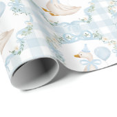 Preppy Blue Gekke Goose Boy Verjaardagsfeestje Cadeaupapier (Rol Hoek)