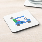 Preppy Blue, gepersonaliseerd Golf Cart Bier Onderzetter (Linkerzijde)
