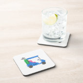 Preppy Blue, gepersonaliseerd Golf Cart Bier Onderzetter (Rechterzijde)