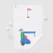 Preppy Blue, gepersonaliseerd Golf Cart Golf Towel Golfhanddoek (Insitu)