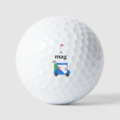 Preppy Blue, gepersonaliseerd Golf Cart Golfballen (Voorkant)