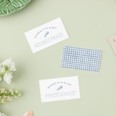 Preppy Blue Gingham Boy Baby shower Boeken voor Ba Informatiekaartje