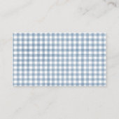Preppy Blue Gingham Boy Baby shower Boeken voor Ba Informatiekaartje (Achterkant)