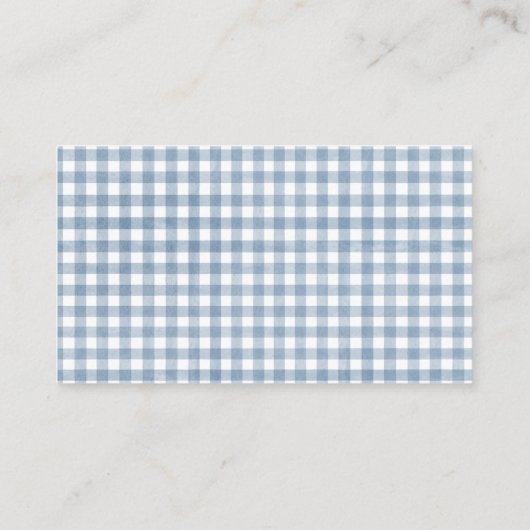 Preppy Blue Gingham Boy Baby shower Boeken voor Ba Informatiekaartje (Achterkant)