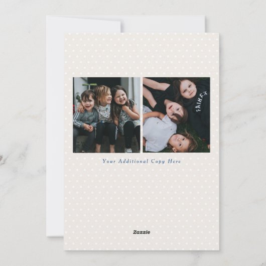 Preppy Blue Gingham Foto Vakantie Kaarten (Achterkant)