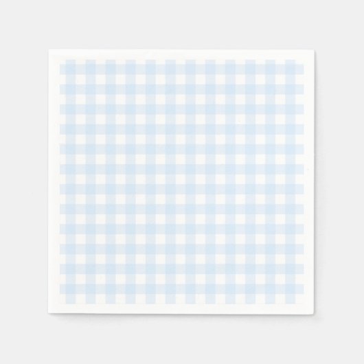 Preppy Blue Gingham verjaardagsfeestje Servet (Voorkant)