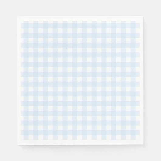 Preppy Blue Gingham verjaardagsfeestje Servet (Voorkant)