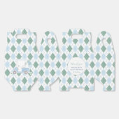 Preppy Blue Golf Diamond Print Baby Boy Shower Bedankdoosjes (Ongevouwen)