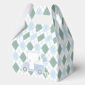 Preppy Blue Golf Diamond Print Baby Boy Shower Bedankdoosjes (Achterkant)