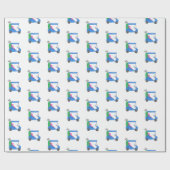 Preppy Blue golfkar Cadeaupapier (Vlak)