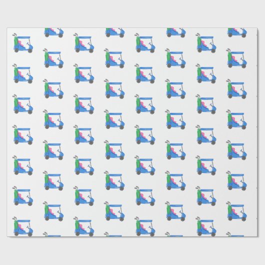 Preppy Blue golfkar Cadeaupapier (Vlak)