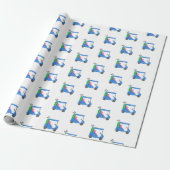 Preppy Blue golfkar Cadeaupapier (Uitgerold)