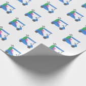 Preppy Blue golfkar Cadeaupapier (Hoek)