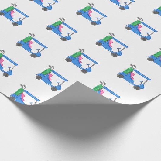 Preppy Blue golfkar Cadeaupapier (Hoek)