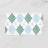 Preppy Blue Golfkar Luier Raffle Baby shower Informatiekaartje (Achterkant)