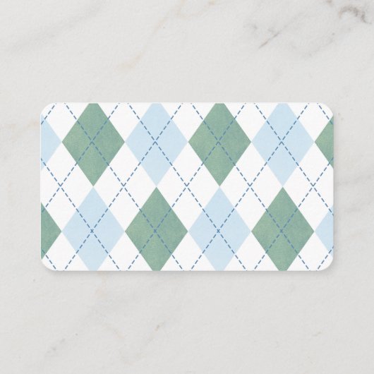 Preppy Blue Golfkar Luier Raffle Baby shower Informatiekaartje (Achterkant)