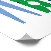 Preppy Blue Green Clothes Pins Laundry Room Art Poster (Hoek)