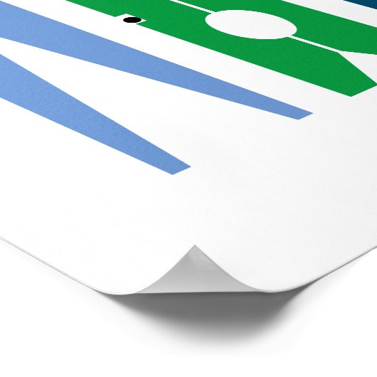 Preppy Blue Green Clothes Pins Laundry Room Art Poster (Hoek)