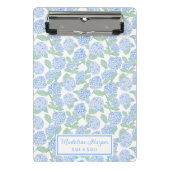 Preppy Blue & Green Hydrangeas Monogram Mini Klembord (Voorkant)