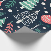 Preppy Blue Holiday Print Kerstmis Cadeaupapier (Hoek)