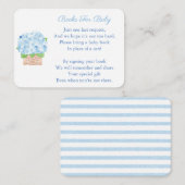 Preppy Blue Hydrangea Baby Boy Shower brengt boek Informatiekaartje (Voorkant / Achterkant)