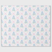 Preppy Blue Hydrangea with Pink Bow Trellis Cadeaupapier (Vlak)