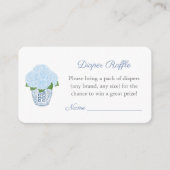 Preppy Blue Hydrangeas Luier Raffle Baby shower Informatiekaartje (Voorkant)