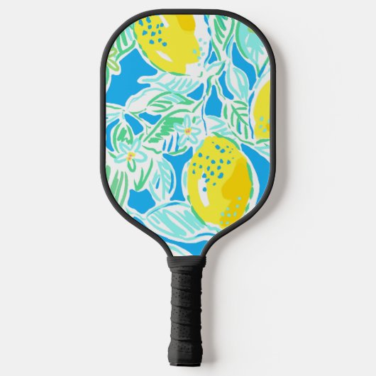 Preppy Blue Lemon Initiaal Pickleball Paddle (Achterkant)