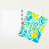Preppy Blue Lemon Pattern Initiaal Planner (Display)