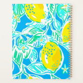 Preppy Blue Lemon Pattern Initiaal Planner (Achterkant)