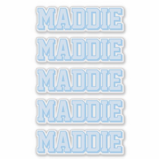 Preppy Blue-naam Sticker (Voorkant)