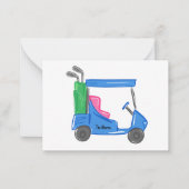 Preppy Blue op maat gesneden Golf Cart Note Kaart Notitiekaartje (Voorkant)