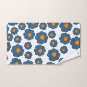Preppy Blue Oranje Hippie Flower Pattern Bad Handdoek (Handdoek)