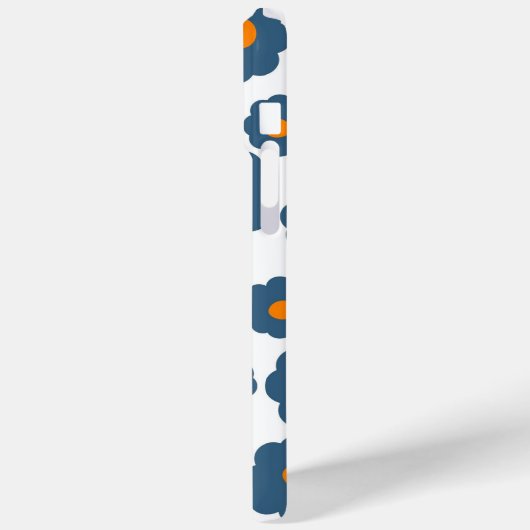 Preppy Blue Oranje Hippie Flower Pattern Case-Mate iPhone Case (Achterkant / Links)