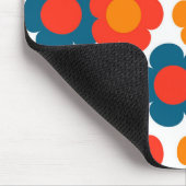 Preppy Blue Oranje Hippie Flower Pattern Muismat (Hoek)