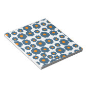 Preppy Blue Oranje Hippie Flower Pattern Notitieblok (Schuin)