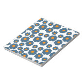 Preppy Blue Oranje Hippie Flower Pattern Notitieblok (Linkerzijde)