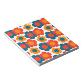 Preppy Blue Oranje Hippie Flower Pattern Notitieblok (Schuin)