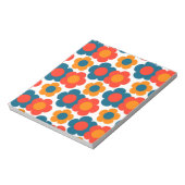 Preppy Blue Oranje Hippie Flower Pattern Notitieblok (Linkerzijde)