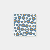 Preppy Blue Oranje Hippie Flower Pattern Post-it® Notes (Voorkant)